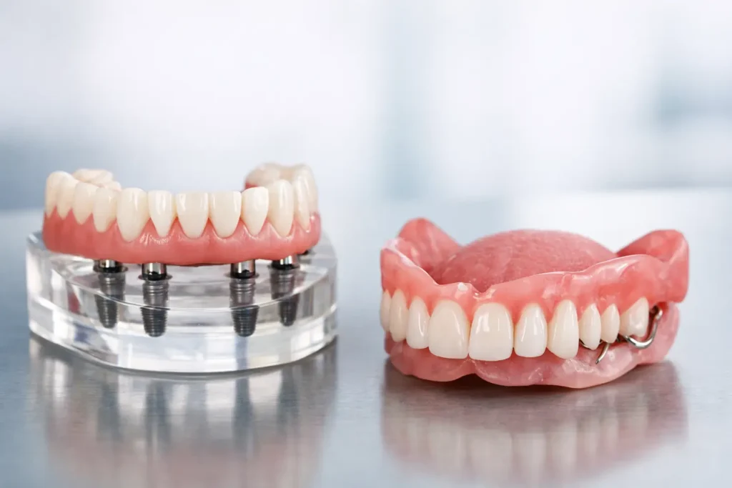 All-on-4 vs Traditional Dentures